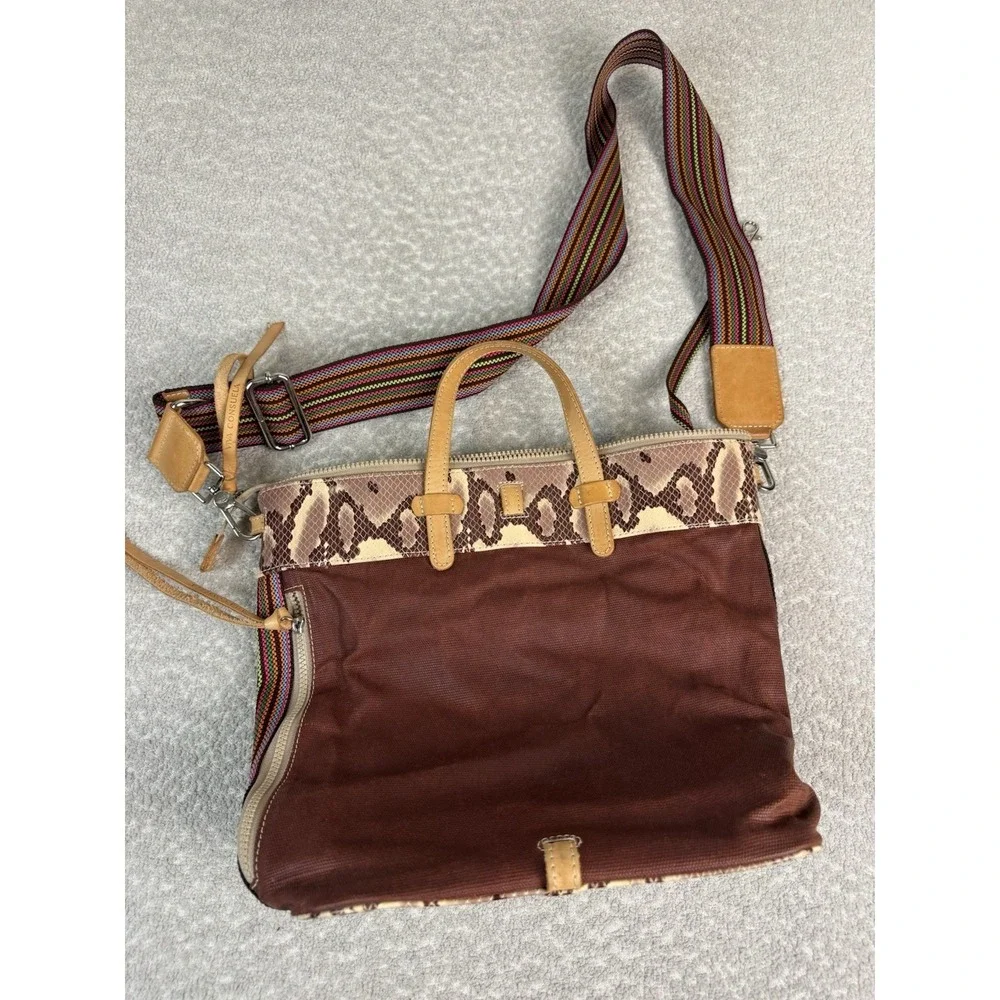 Consuela Women's Brown Snake Skin Pattern Shoulder‎ Tote Bag